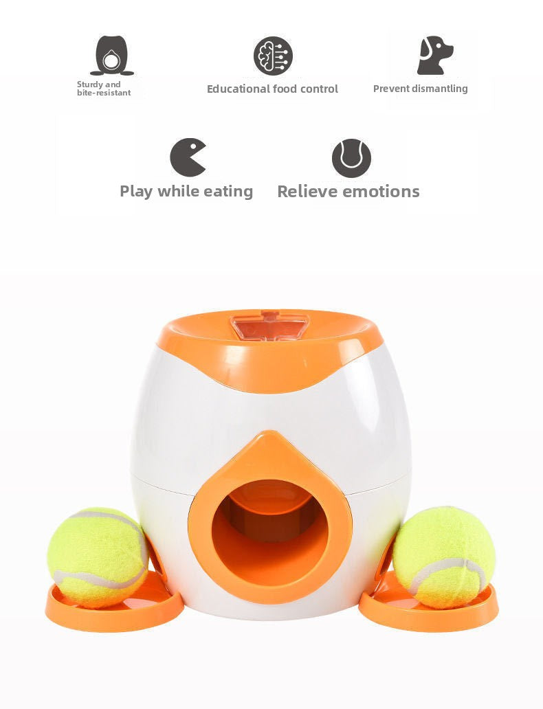 Pet Dog Tennis Treat Dispenser Training Device Reward Machine Dog Snack Machine Ball Tossing Device Interactive Fun Dog Toy