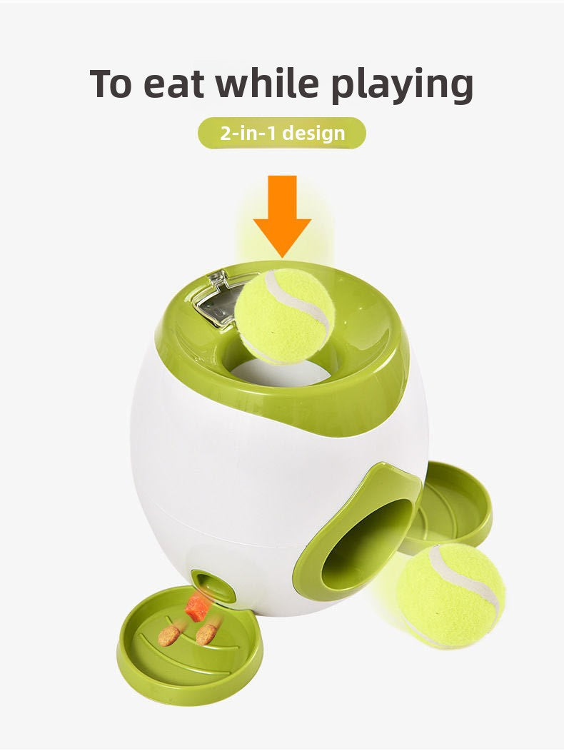 Pet Dog Tennis Treat Dispenser Training Device Reward Machine Dog Snack Machine Ball Tossing Device Interactive Fun Dog Toy