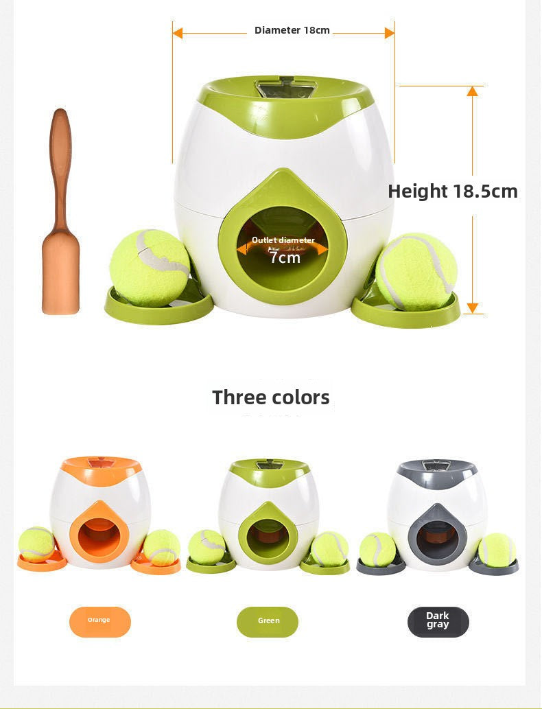 Pet Dog Tennis Treat Dispenser Training Device Reward Machine Dog Snack Machine Ball Tossing Device Interactive Fun Dog Toy
