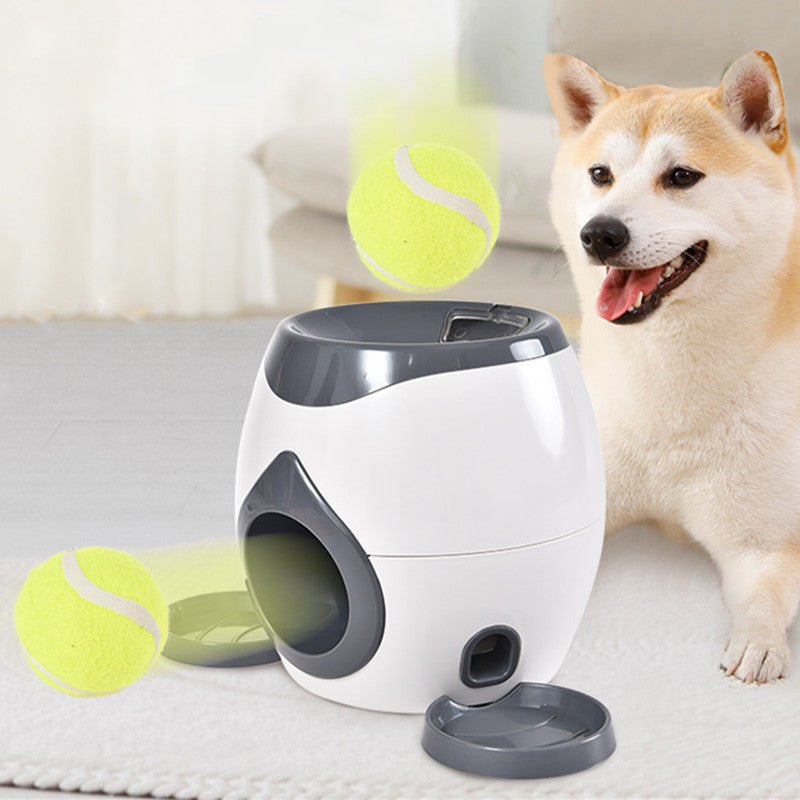 Pet Dog Tennis Treat Dispenser Training Device Reward Machine Dog Snack Machine Ball Tossing Device Interactive Fun Dog Toy